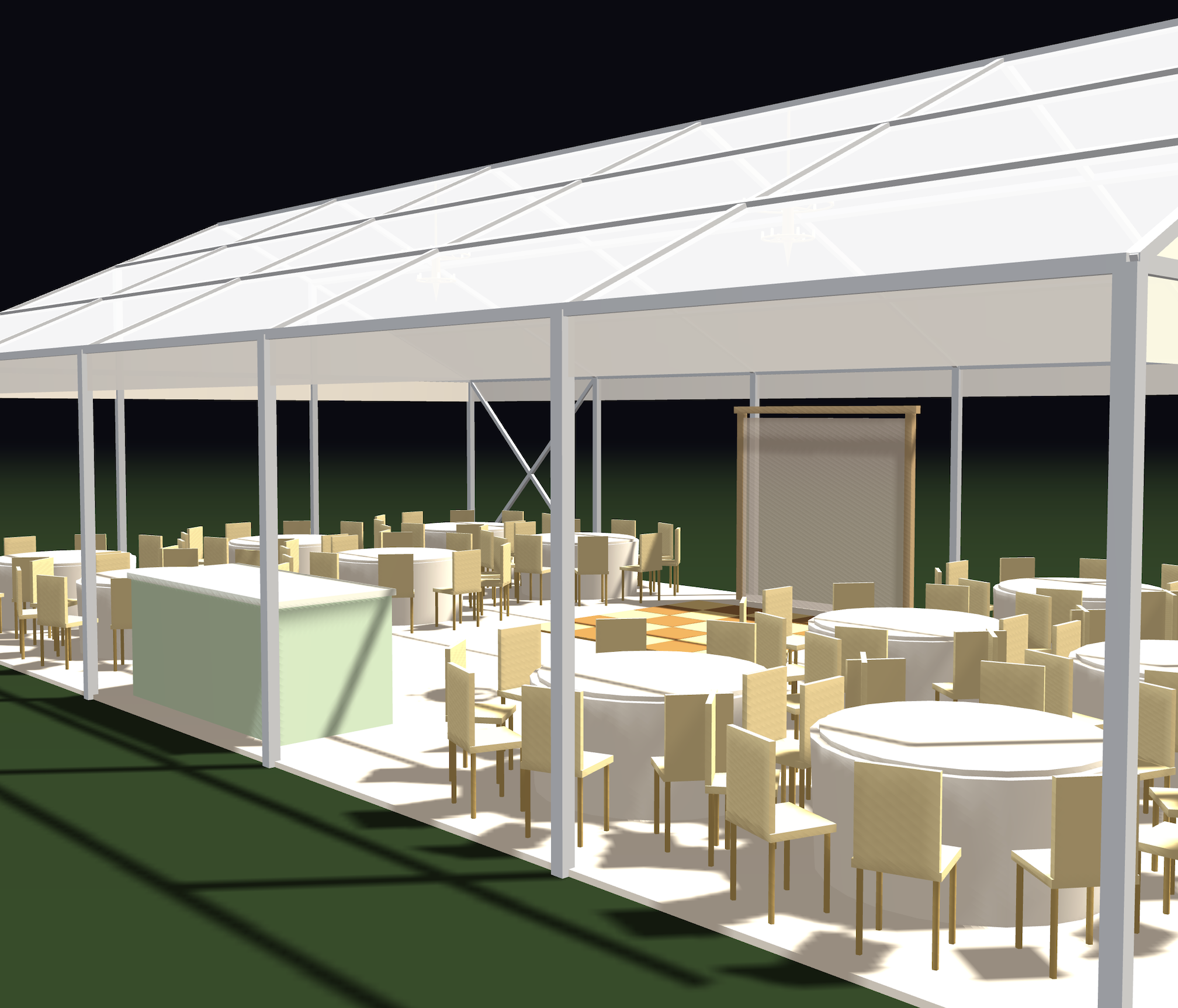 3D marquee layout visualisation — Regiis Events